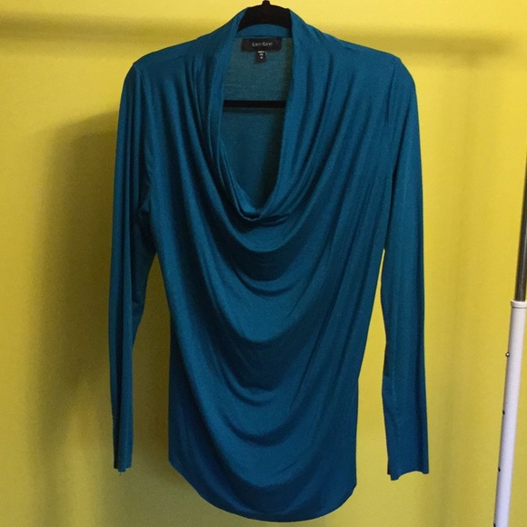 Karen Kane Tops - Karen Kane M turquoise cowl neck long sleeve top